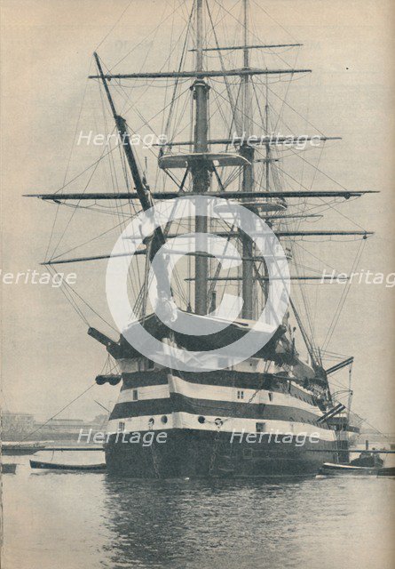 'HMS Victory before she was removed to dry dock in 1922', 1936. Artist: Unknown.