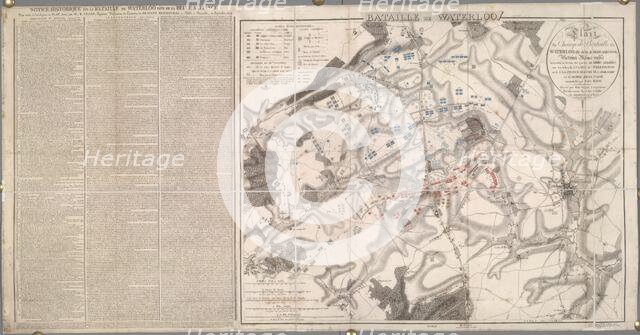 Map of the Battle of Waterloo, 1815, (1816). Creator: Unknown.
