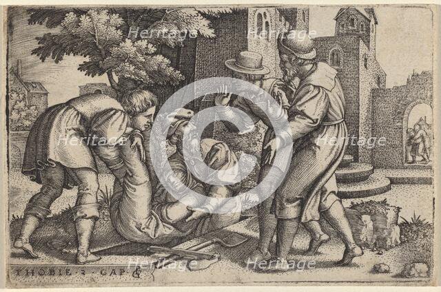 Tobias Burying One of the Children of Israel, 1543. Creator: Georg Pencz.