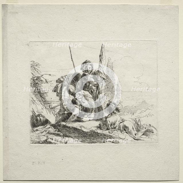 Various Caprices: The Three Soldiers and the Boy, 1785. Creator: Giovanni Battista Tiepolo (Italian, 1696-1770).