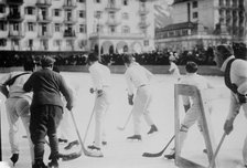 Hockey at Engelberg, Switz., between c1910 and c1915. Creator: Bain News Service.