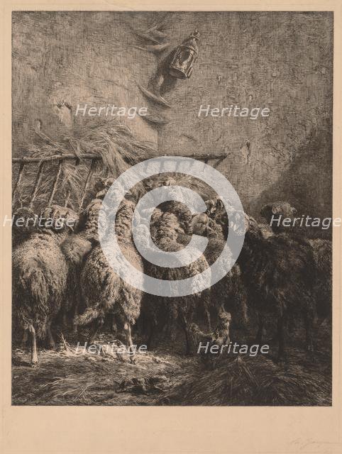 Interior of Sheep Enclosure. Creator: Charles-Émile Jacque (French, 1813-1894).