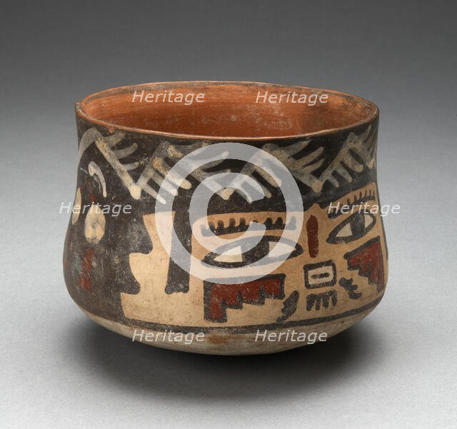 Short Beaker Depicting Human Head, 180 B.C./A.D. 500. Creator: Unknown.