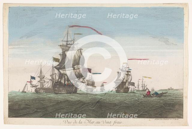 Seascape with ships and boats in the wind, 1745-1775. Creator: Unknown.