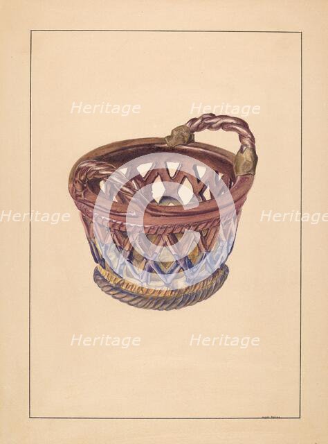 Pottery Basket, c. 1937. Creator: Angelo Bulone.