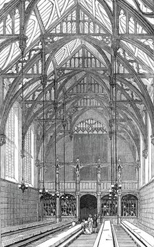 The Great Hall, south end, Lincoln's Inn New Buildings, 1845. Creator: Unknown.