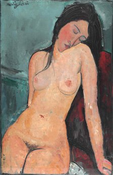 Female Nude , c. 1916. Creator: Modigliani, Amedeo (1884-1920).