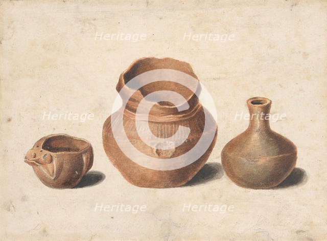 Indian Antiquities (Copy after Engraving in American Medical and Philosophical Register, 1812).  Creator: Pavel Petrovic Svin'in.
