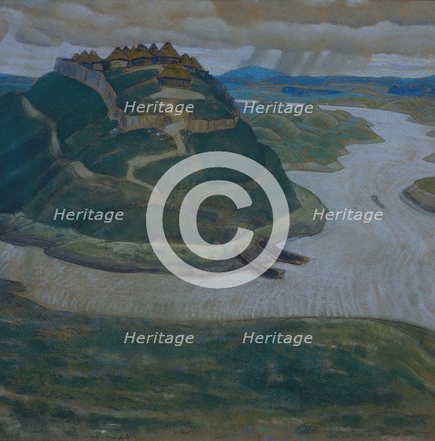 Gorodishche (Old slavic fortified settlement). Artist: Roerich, Nicholas (1874-1947)