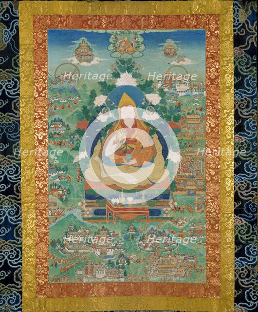 Ngawang Lobsang Gyatso (1617-1682), 5th Dalai Lama, 18th century. Creator: Tibetan culture.