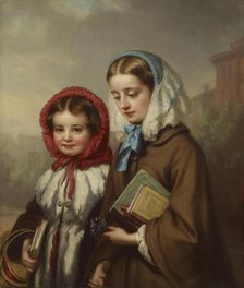 School Girls, 1860. Creator: George Augustus Baker.