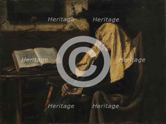 Old Woman Asleep, Mid 19th century. Creator: Unknown.