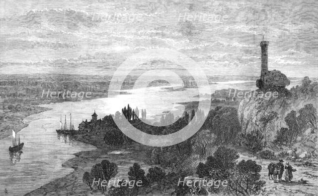 Valley of the Loire, with the Lanterne de Rochecorbon, 1871. Creator: S Read.