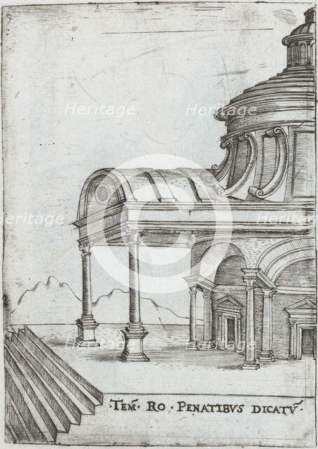 Pinaculu Termar, from a Series of Prints depicting (reconstructed) Building..., Plate ca. 1530-1550. Creator: Master GA.