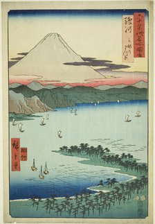 Suruga Province: The Pine Grove at Miho (Suruga, Miho no matsubara), from the series "Famo..., 1853. Creator: Ando Hiroshige.