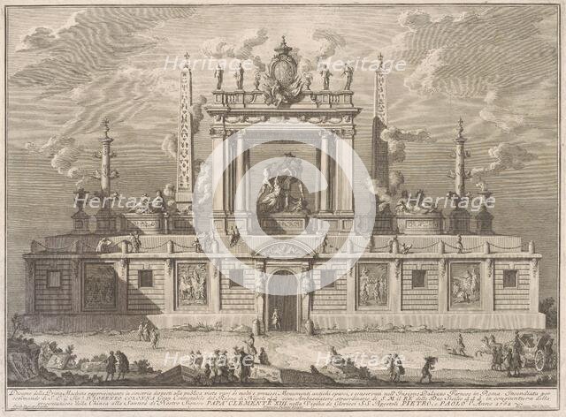 The Prima Macchina for the Chinea of 1762: The Farnese Bull and Other Antiquities..., 1762. Creator: Giuseppe Vasi.