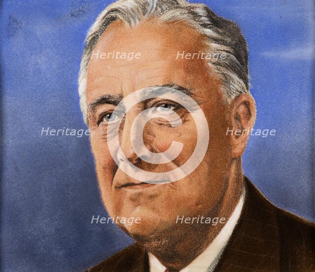 Portrait of Franklin D Roosevelt, c1940s. Creator: William Timym.
