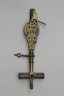 Wheellock Spanner with Priming Flask and Screwdriver, German, Munich, ca. 1610-30. Creator: Unknown.
