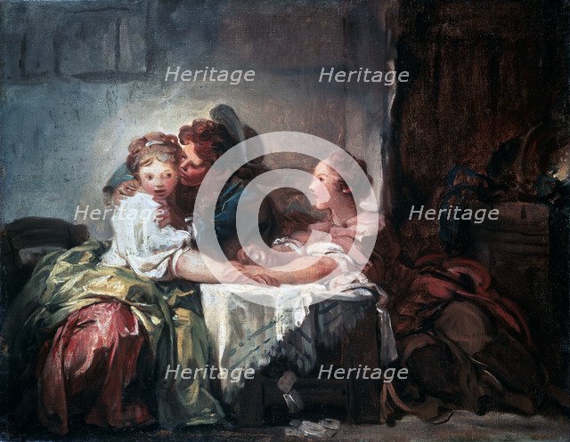 'The Captured Kiss', late 18th century. Artist: Jean-Honore Fragonard