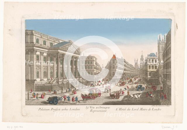 View of the Mansion House in London, 1745-1775. Creator: Anon.