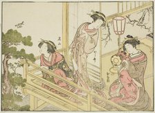 Courtesans of the Chojiya, from the book "Mirror of Beautiful Women of the Pleasure..., 1776. Creator: Shunsho.