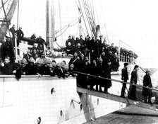 Return of troops from the Indian Frontier Campaign:...the steam-ship "Nubia" at Southampton, 1898. Creator: Francis Godolphin Osbourne Stuart.