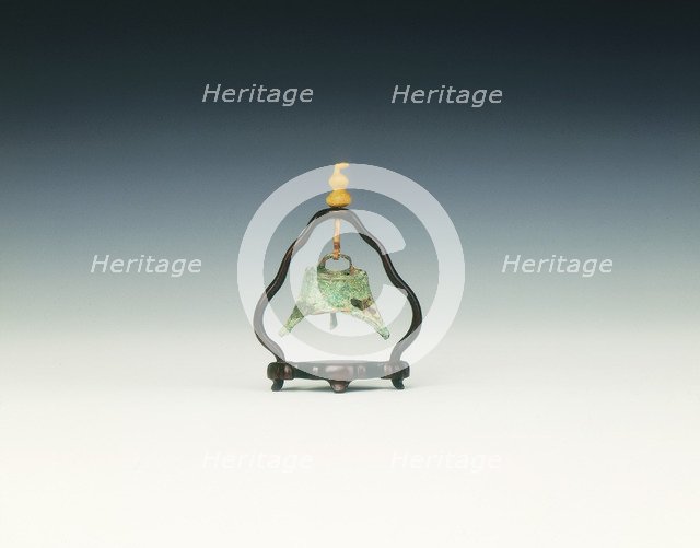 Miniature bronze bell with clapper, Xia dynasty (?), China, c2100 BC. Artist: Unknown