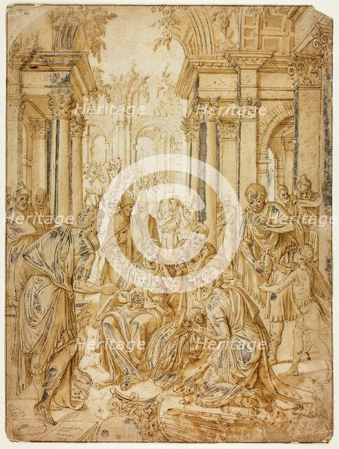 Adoration of the Magi, 1559. Creator: Lambert van Noort.