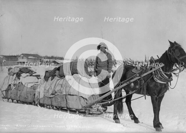 Taking a government load to Copper Center, between c1900 and c1930. Creator: Hunt, Phinney S..