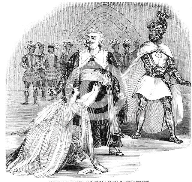 Scene from the opera of "Otello" at Her Majesty's Theatre, 1844. Creator: Unknown.