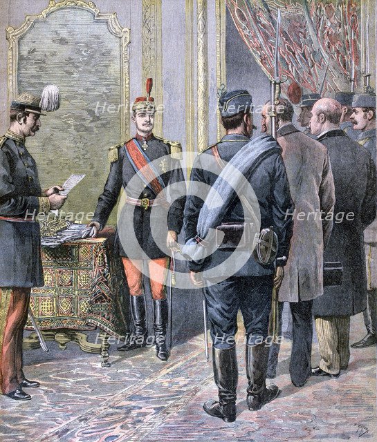 Coup d'etat in Serbia, 1893. Artist: Henri Meyer