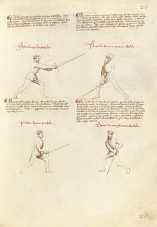 Combat with Sword; Fior di Battaglia, about 1410. Creator: Fiore Furlan dei Liberi da Premariacco.