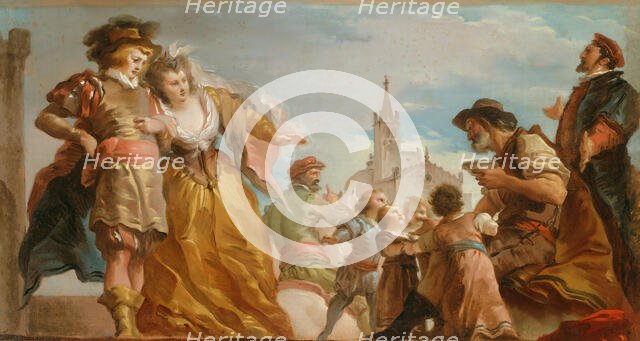 The Meeting of Gautier, Count of Antwerp, and his Daughter, Violante, c. 1787. Creator: Giuseppe Cades.