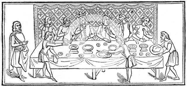 A king at dinner, (1910). Artist: Unknown