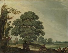 Landscape with the Good Samaritan, 1600-1660. Creator: Follower of Adam Elsheimer.