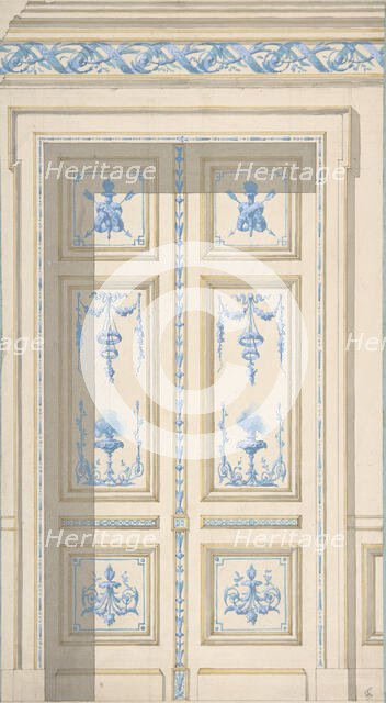 Design for Bedroom Doors, Hôtel de Jagan, second half 19th century. Creators: Jules-Edmond-Charles Lachaise, Eugène-Pierre Gourdet.