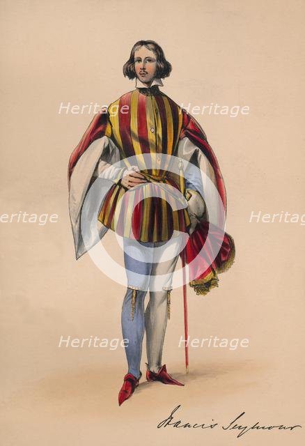 Francis Seymour in costume for Queen Victoria's Bal Costumé, May 12 1842, (1843).  Creator: John Richard Coke Smyth.