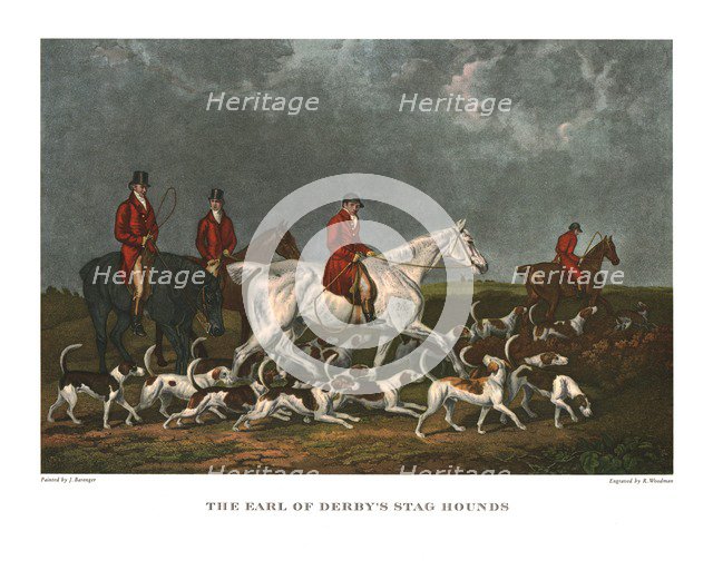 'The Earl of Derby's Stag Hounds', early 19th century, (c1955). Creator: Unknown.