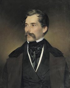 Portrait of a gray-haired gentleman with a mustache, 1849. Creator: Franz Eybl.