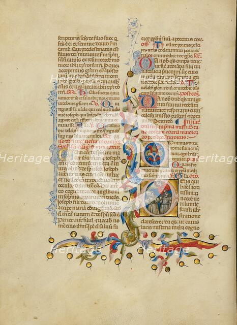 Initial D: The Annunciation to the Shepherds; Missal, between about 1389 and 1400. Creator: Master of the Brussels Initials.