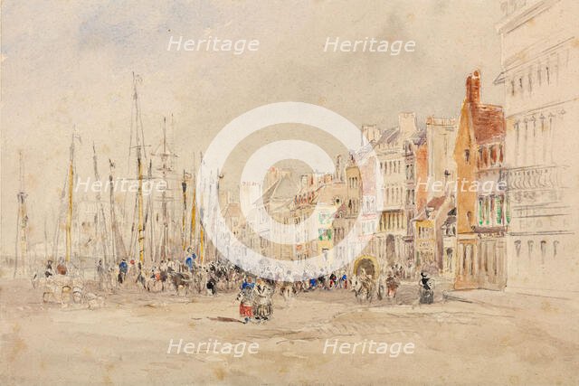 A Quay in Northern France, 1826. Creator: Unknown.