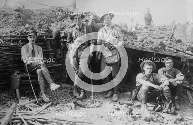 British observers in captured observation post, between c1915 and c1920. Creator: Bain News Service.