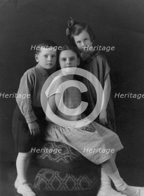 Briner Yuliy Borisovich with his sister Vera and cousin Irina Feliksovna Briner, 1928. Creator: Unknown.