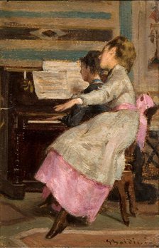 At the piano, 1867. Creator: Boldini, Giovanni (1842-1931).