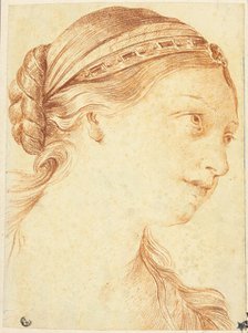 Woman's Head in Three-Quarter Profile to Right, n.d. Creator: Louis Marin Bonnet.
