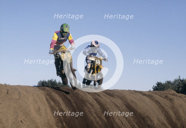 Moto-cross race, Saxtorp, Sweden, 1990. Artist: Unknown