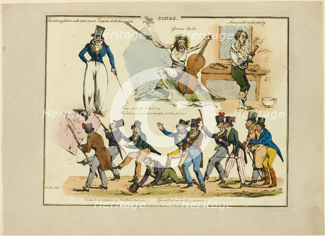 Plate from Illustrations to Popular Songs, 1822. Creator: Henry Thomas Alken.