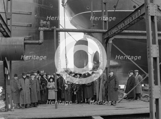 Strs. A.D. MacTier and F.P. Jones, launching party, 1913 Mar 8. Creator: Unknown.