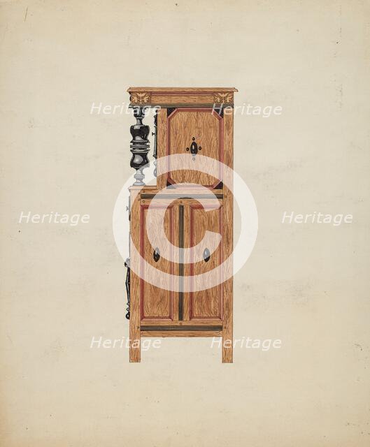 Side View of Hartford Cupboard, c. 1936. Creator: Martin Partyka.