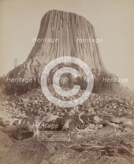 Devil's Tower From West side showing millions of tons of fallen rock Tower 800..., 1890. Creator: John C. H. Grabill.